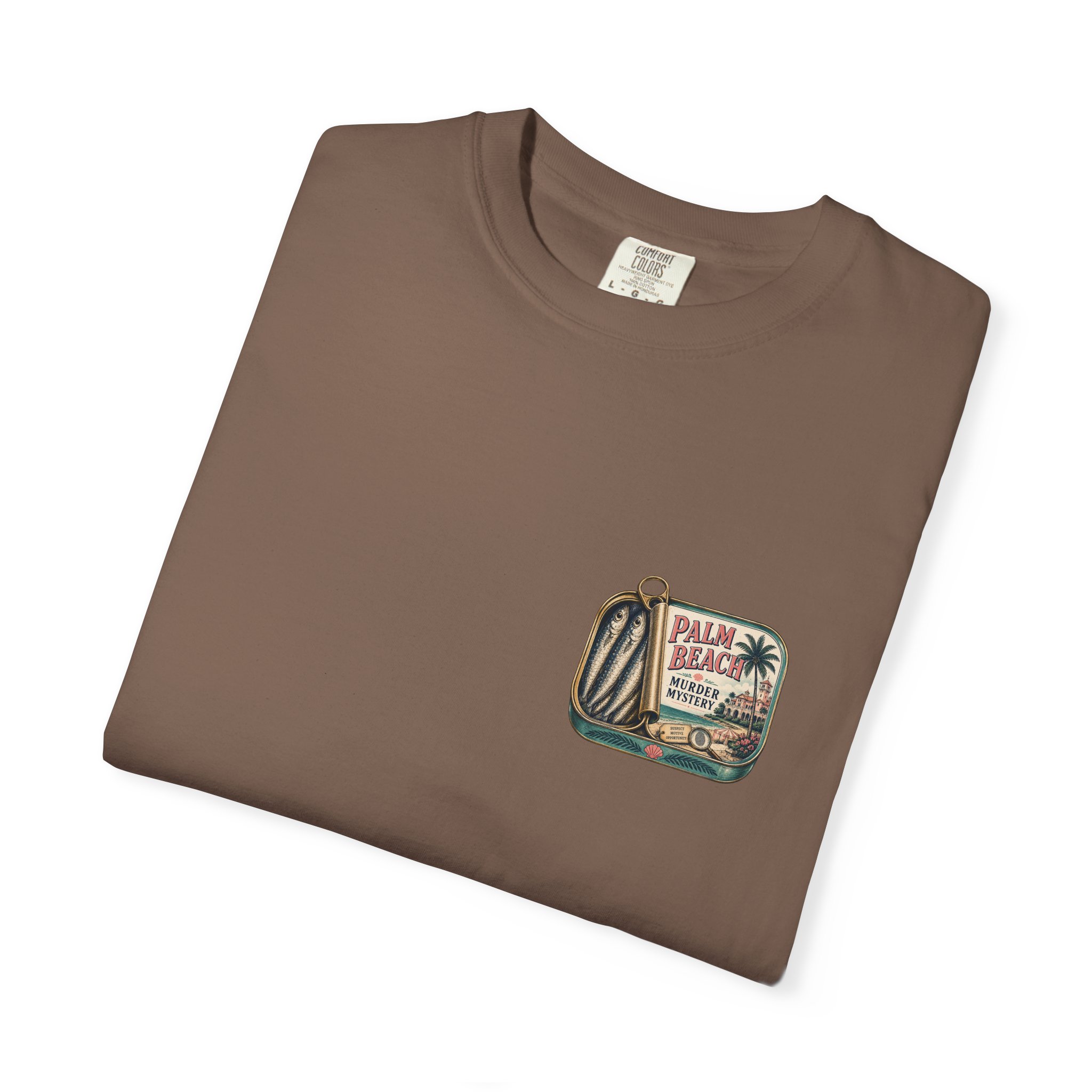 tinned fish t shirt | palm beach murder mystery graphic tee tinned fish t shirt | palm beach murder mystery graphic tee