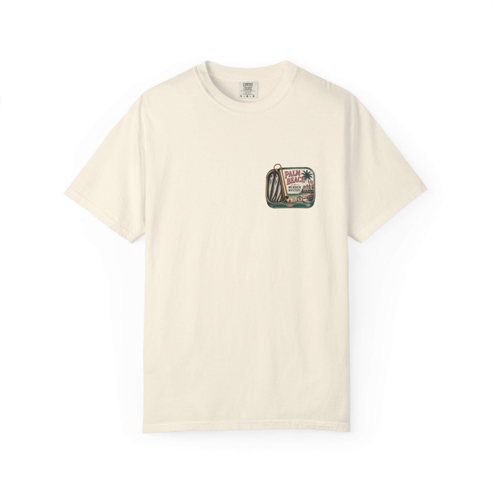 tinned fish t shirt | palm beach murder mystery graphic tee tinned fish t shirt | palm beach murder mystery graphic tee