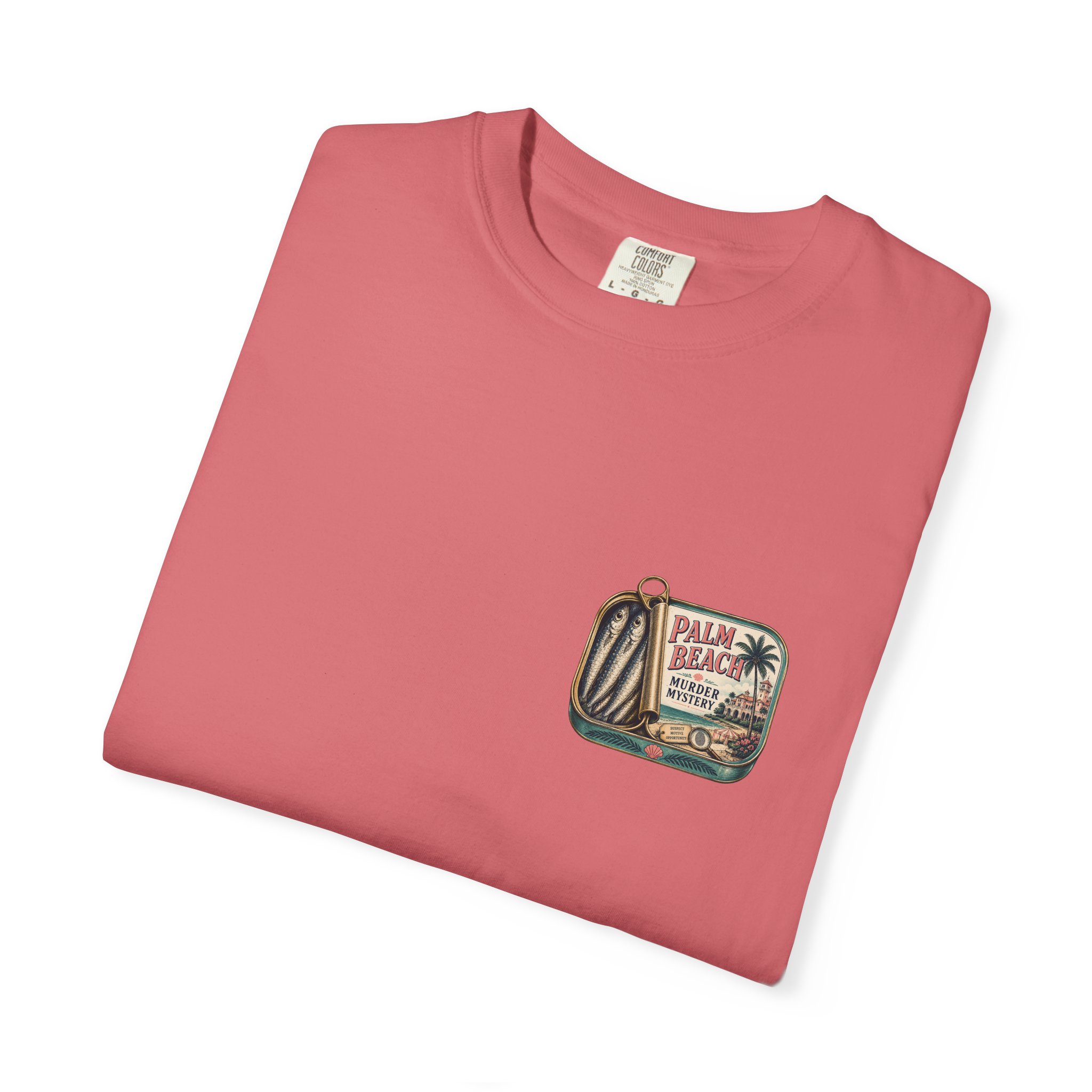 tinned fish t shirt | palm beach murder mystery graphic tee tinned fish t shirt | palm beach murder mystery graphic tee