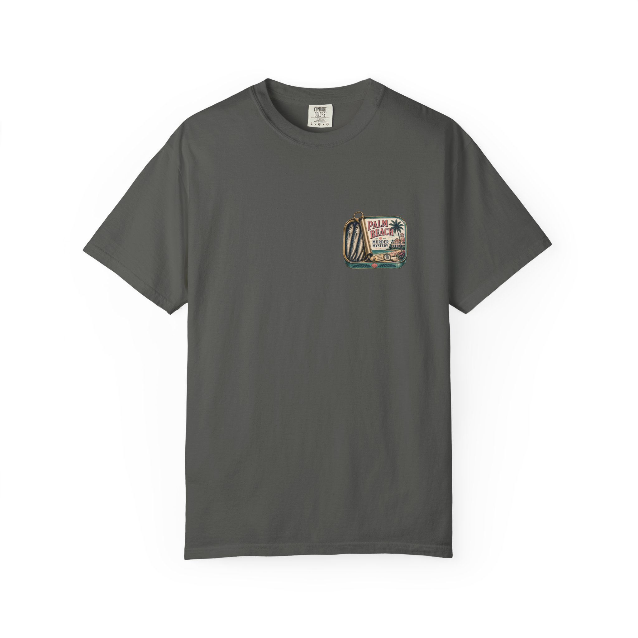 tinned fish t shirt | palm beach murder mystery graphic tee tinned fish t shirt | palm beach murder mystery graphic tee