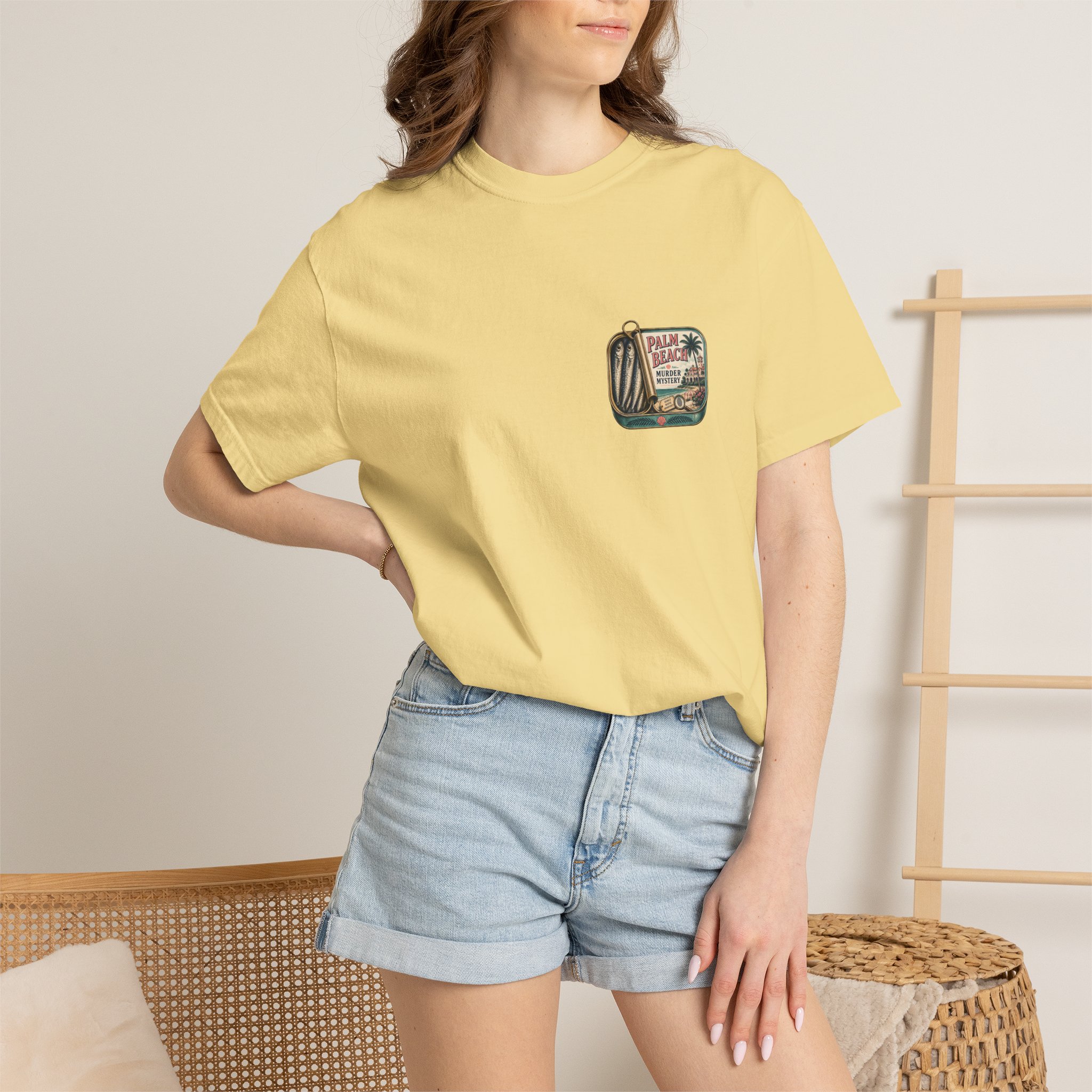 tinned fish t shirt | palm beach murder mystery graphic tee tinned fish t shirt | palm beach murder mystery graphic tee