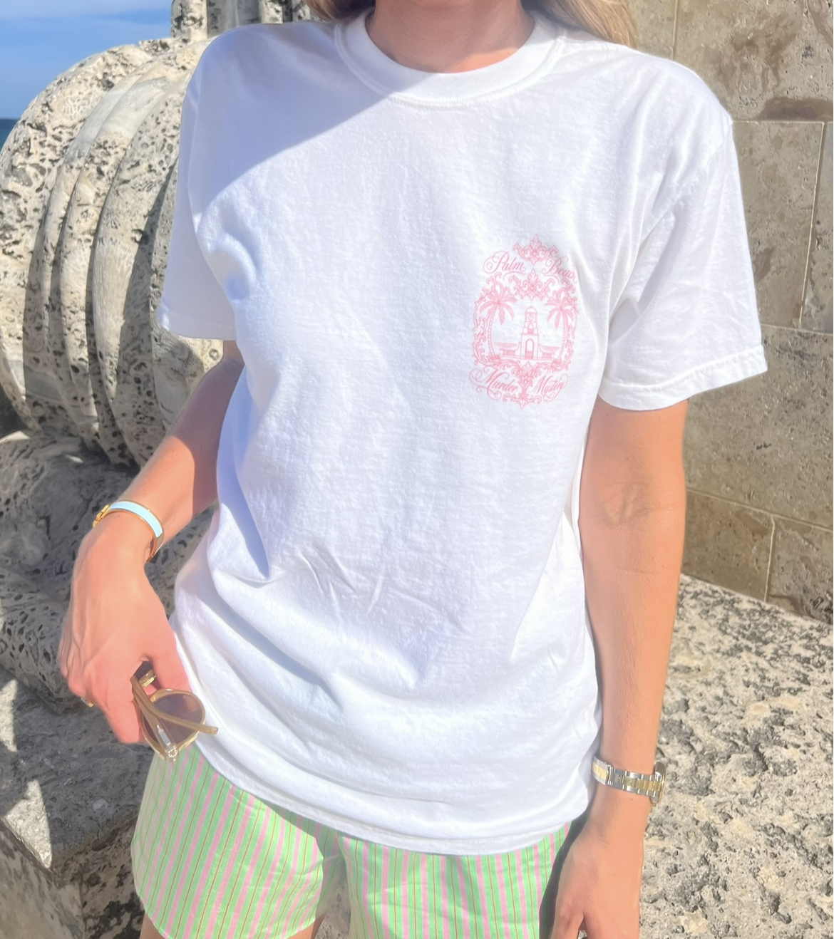 clock tower t shirt | palm beach murder mystery graphic tee clock tower t shirt | palm beach murder mystery graphic tee