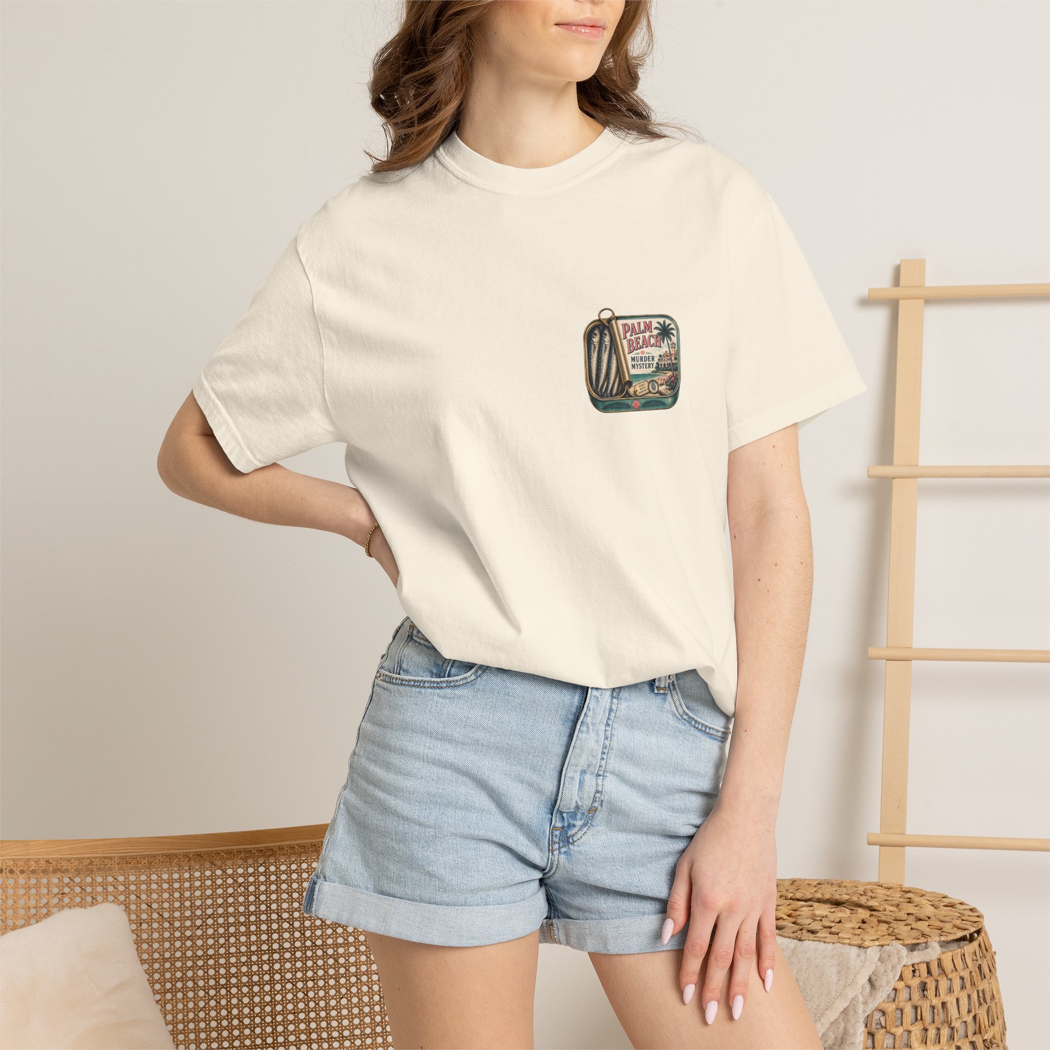 tinned fish t shirt | palm beach murder mystery graphic tee tinned fish t shirt | palm beach murder mystery graphic tee