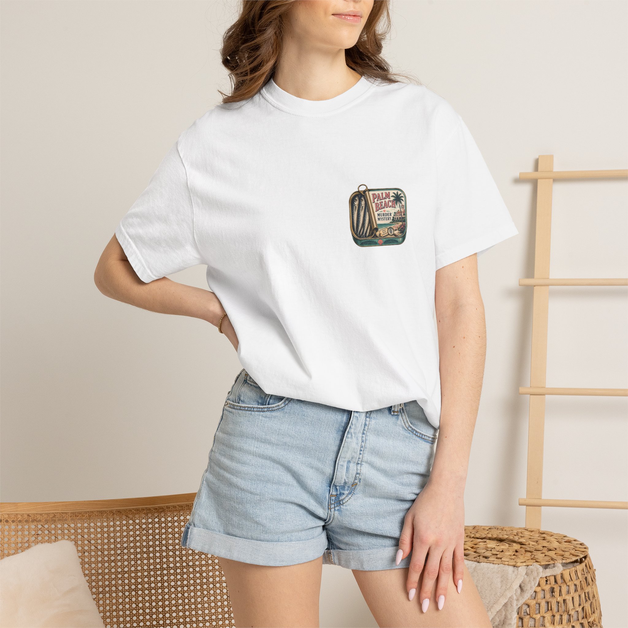 tinned fish t shirt | palm beach murder mystery graphic tee tinned fish t shirt | palm beach murder mystery graphic tee