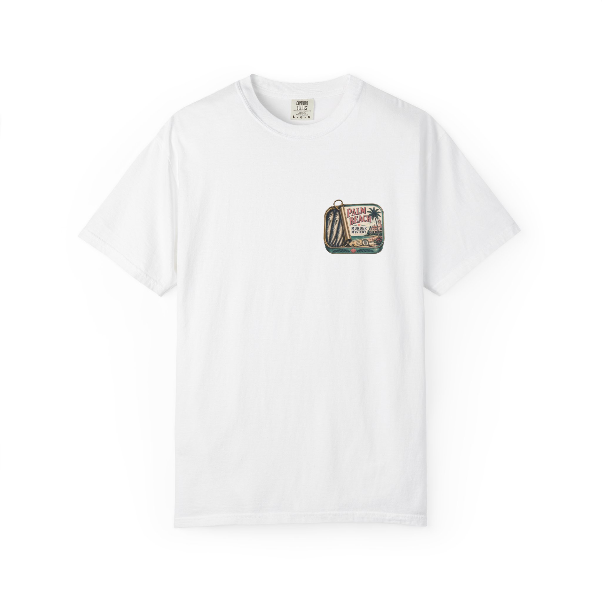 tinned fish t shirt | palm beach murder mystery graphic tee tinned fish t shirt | palm beach murder mystery graphic tee